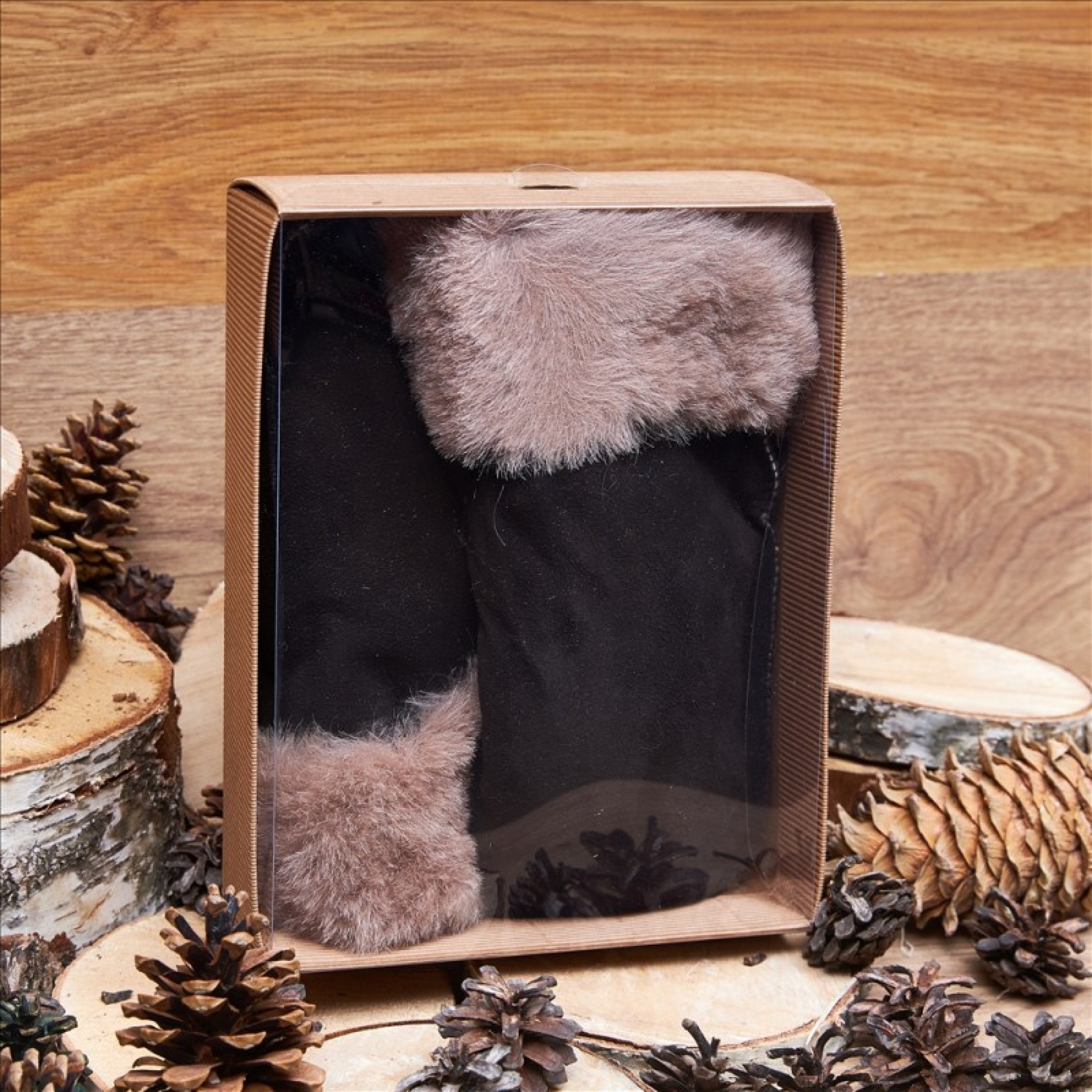 Подарочный набор «Варежки мужские из овчины»